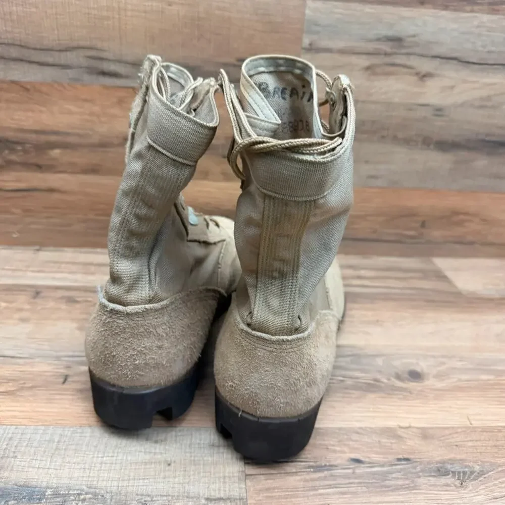 Vintage Wellco RO Search men size 9.5 Desert Combat Boots Tan Suede Military